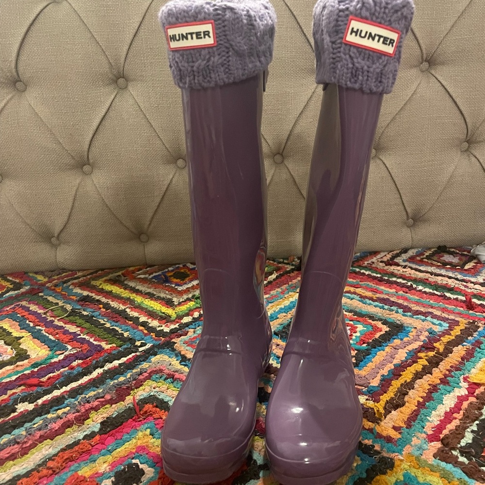 Purple hunter boots!